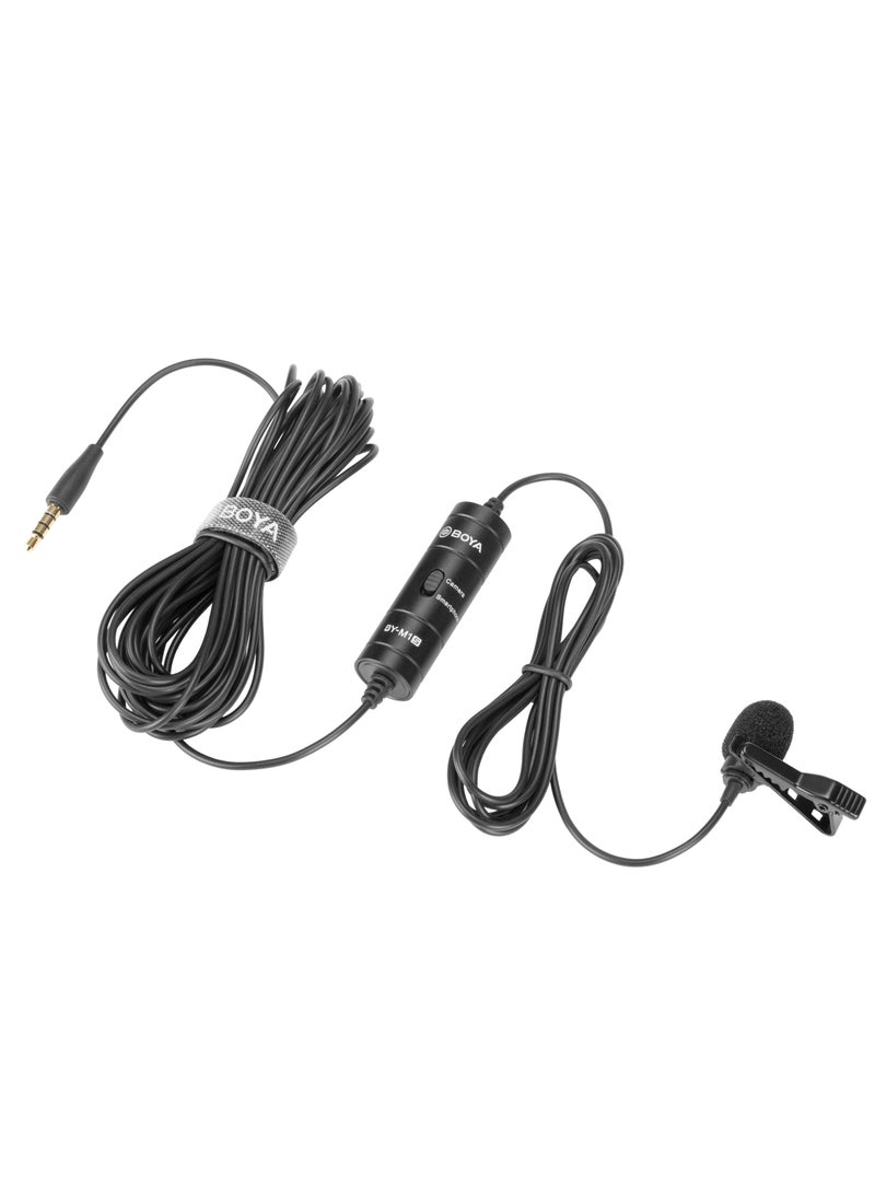 BOYA - BY-M1S Lavalier Lapel Microphone , Omnidirectional Condenser Mic for Android Smartphone DSLR Camera, Audio Recorders, PC Laptop Recording - Image 1
