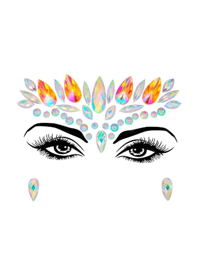 Luminous Mermaid Princess Face Gems Crystal Sticker - Image 1