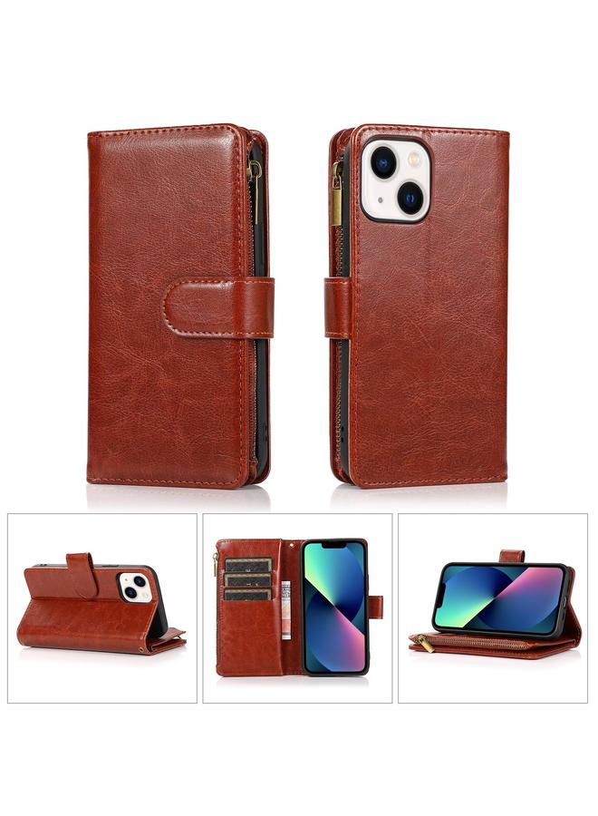 S-TOP Case For iPhone 14 Multifunctional 9 Card Slots Leather Case - Image 1