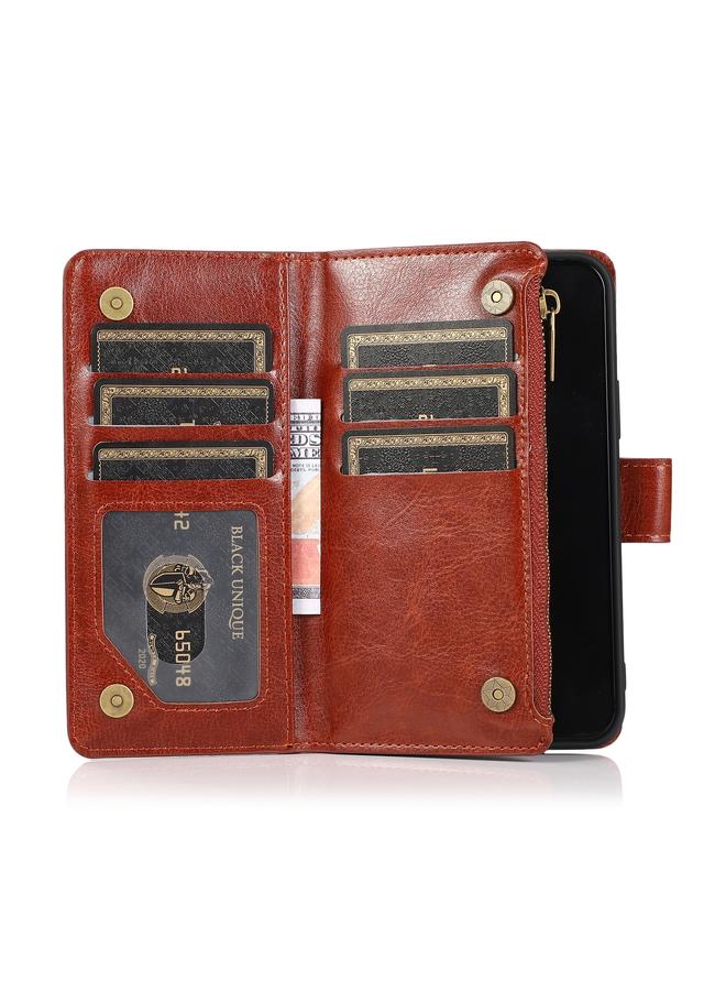 S-TOP Case For iPhone 14 Multifunctional 9 Card Slots Leather Case - Image 5