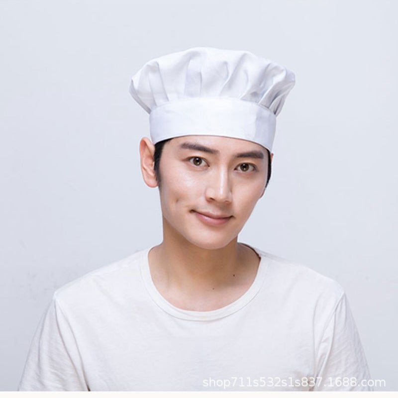 Men'S And Women'S Chef Hat Bread Baking Cake Dessert Shop Chef Work Hat High Cloth Hat Pure White Chef Hat - Image 2