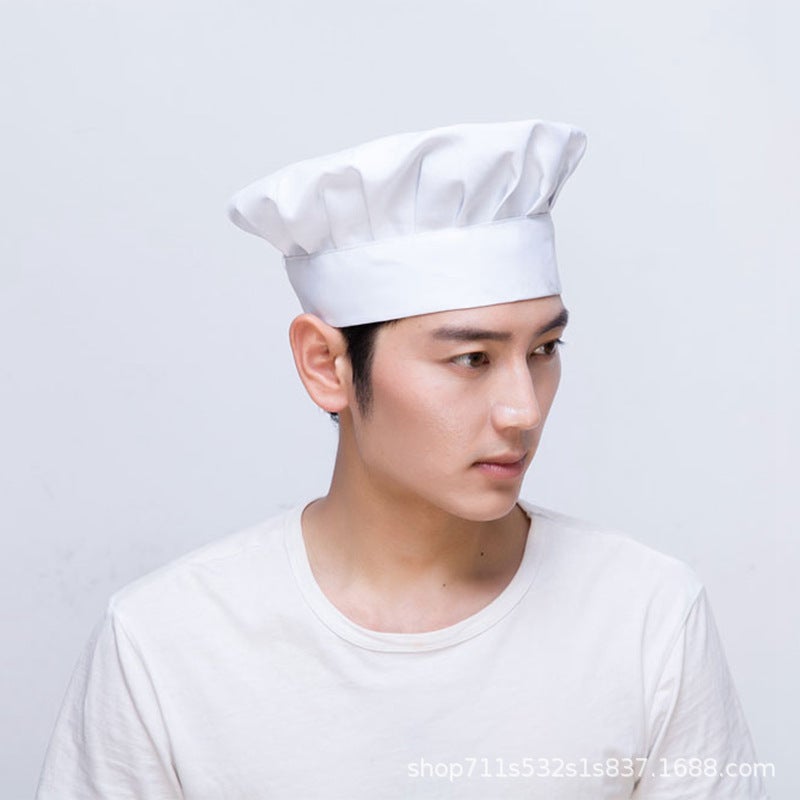 Men'S And Women'S Chef Hat Bread Baking Cake Dessert Shop Chef Work Hat High Cloth Hat Pure White Chef Hat - Image 3