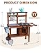 ROBUD Mud Kitchen for Kids Outdoor with Wheels Wooden Outdoor Play Kitchen Kids Mud Kitchen with Removable Sink Faucet Monteeori Toys for Children Ages 3 Years WG403 - Image 4