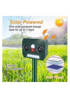 Rightsure Solar Ultrasonic Animal Repeller,2023 New Powered Animal Repeller,Ultrasonic Squirrels Deterrent Waterproof Dog Repeller,Solar Motion Sensor for Yard Garden Farm  - Image 4