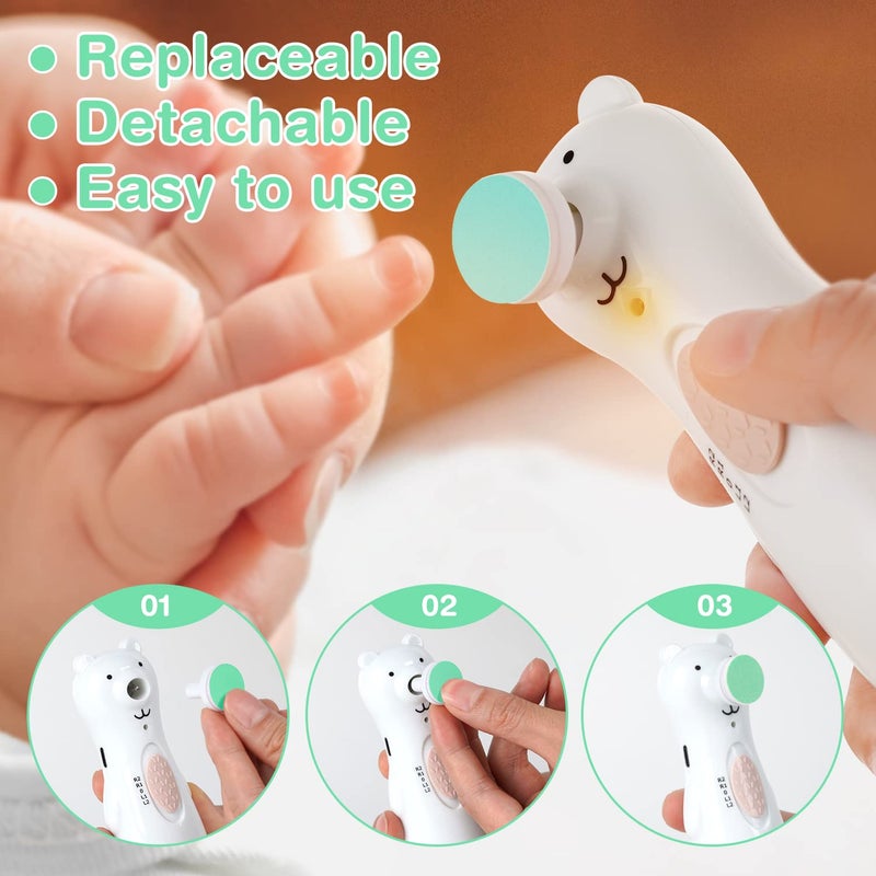 haakaa Electric Nail Trimmer Replacement Pads Baby Nail Trimmer Heads Compatible with All haakaa Nail Trimmers, Suitable for 3-6 Months, Blue - Image 2