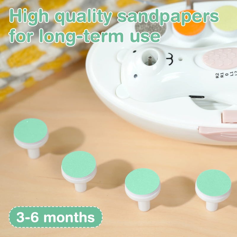 haakaa Electric Nail Trimmer Replacement Pads Baby Nail Trimmer Heads Compatible with All haakaa Nail Trimmers, Suitable for 3-6 Months, Blue - Image 3