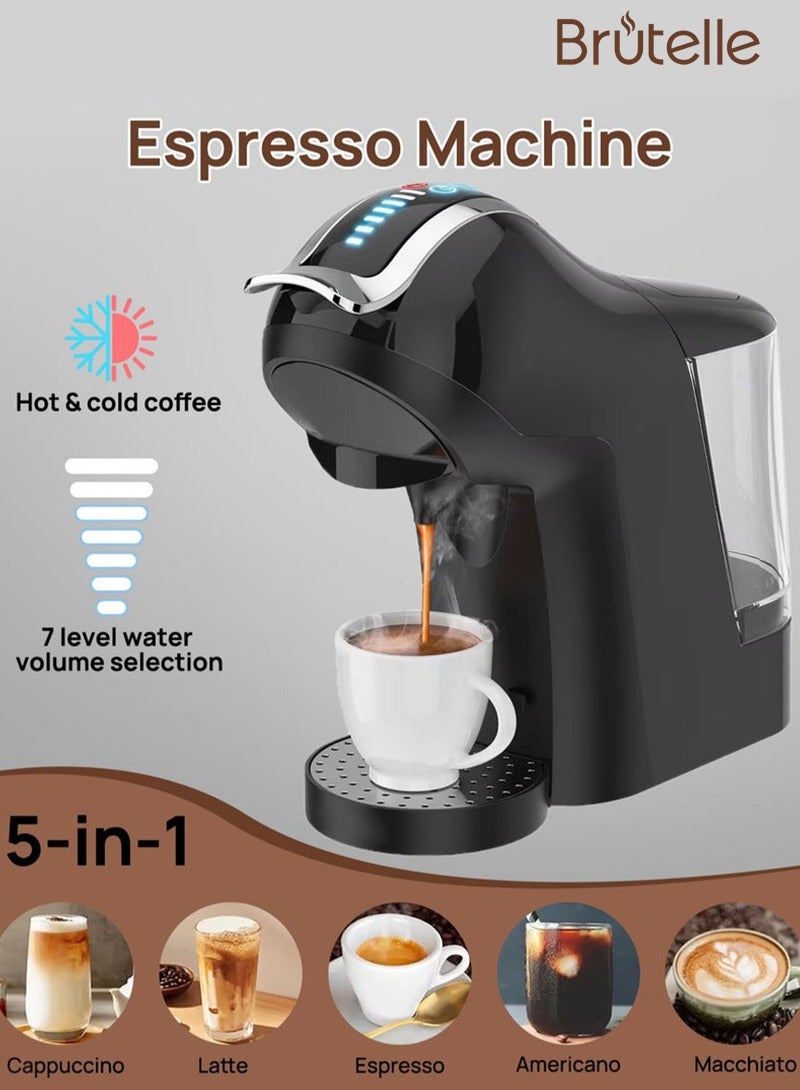 بريتيل جهاز صنع القهوة الخمس في واحد وآلة الإسبرسو 19 بار مع آلة صنع القهوة في الكبسولة مع استخلاص بارد وساخن لـ Nespresso، و Dolce Gusto، والقهوة المطحونة ورفائف ESE - Image 1