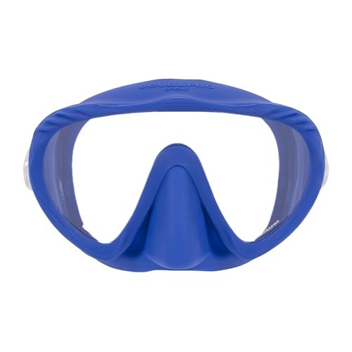 SCUBAPRO Ghost Scuba Dive Mask LowVolume Frameless Design wUltra Clear Single Lens Silicone Skirt and EasyAdjust Strap Buckles Blue - Image 3