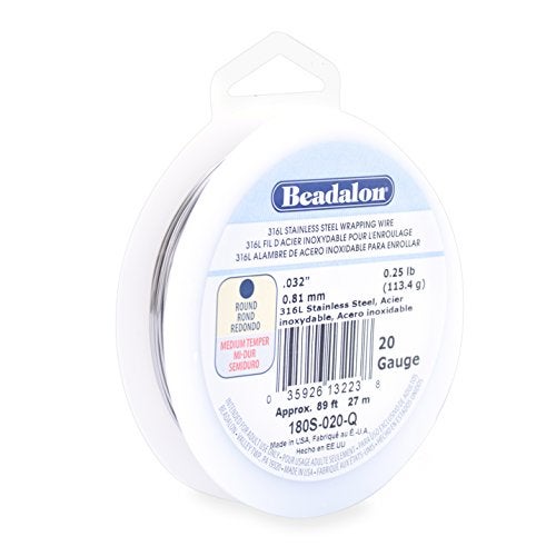 Beadalon 316L Stainless Steel Wrapping Wire, Round, 20 Gauge, Round, 89 feet, 1/4 Pound - Image 2