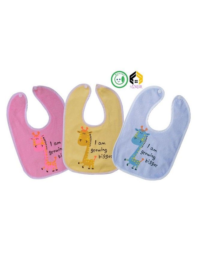 Aarushi Vijkan Aarushi Baby Multi Colour Soft Cotton Water Resistance Round Bibs Pack Of 3 - Image 2
