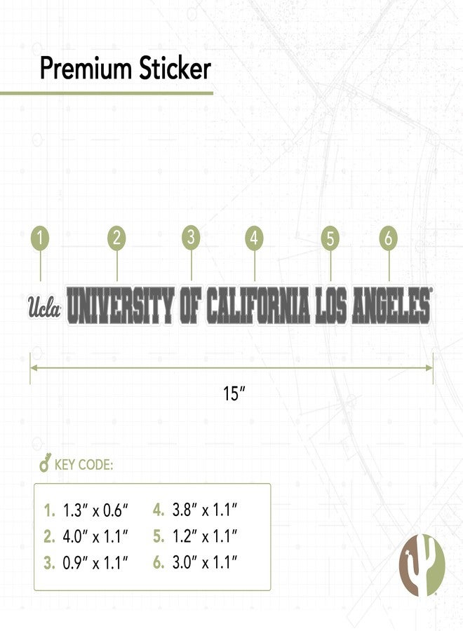 Desert Cactus UCLA University of California Los Angeles Bruins Name Logo Vinyl Decal Laptop Water Bottle Car Scrapbook (15 Inch Sticker) - Image 2
