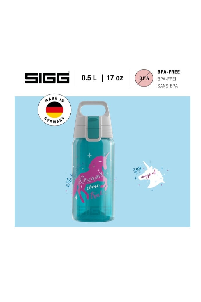 Sigg SIGG Viva One Kids Water Bottle 17 oz – Unicorn Design – Leakproof BPA-Free Drink Bottle with One-Hand Lid – Dishwasher Safe – Perfect for School, Sports & Bike Rides - Image 2
