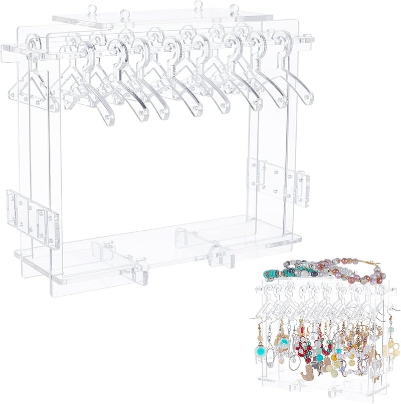 TPGP WEBEEDY Acrylic Earring Display Stand with Mini Hangers - Jewelry Organizer for Ear Studs - Image 1