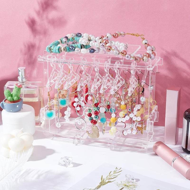 TPGP WEBEEDY Acrylic Earring Display Stand with Mini Hangers - Jewelry Organizer for Ear Studs - Image 4
