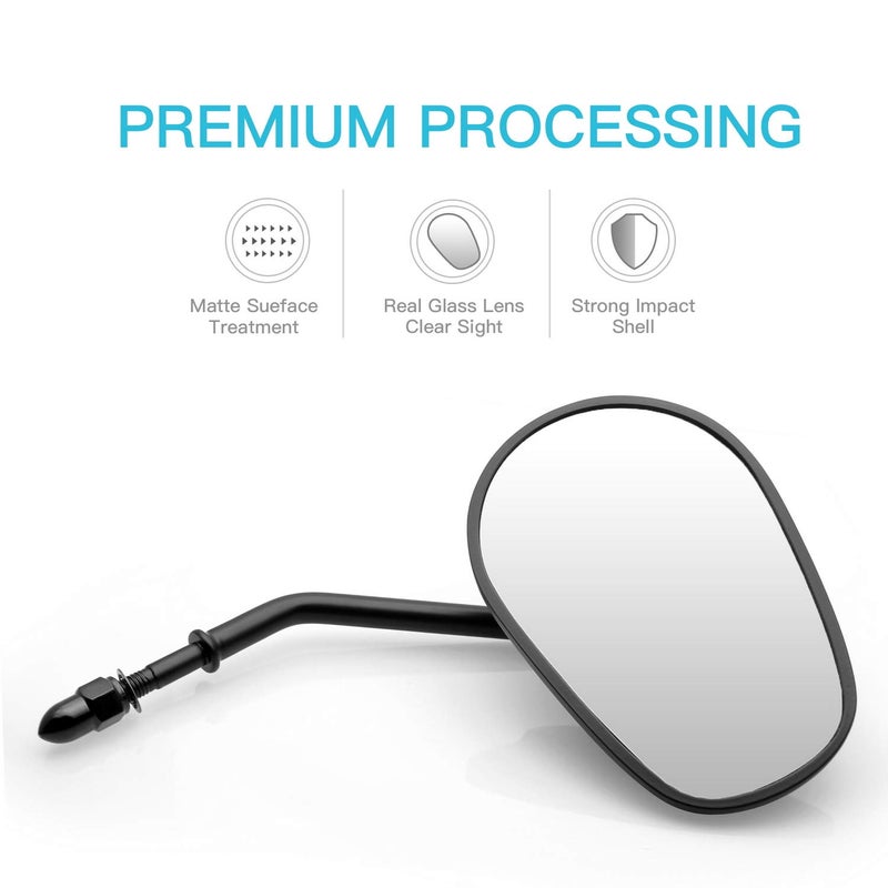 MZS مرايا الرؤية الخلفية للدراجات النارية MZS، مرايا دراجات نارية للسياحة مع تعديل 360 درجة جانبي أسود 8MM متوافقة مع موديلات 1982-2024 سبورتستر سوفتيل رود جلايد إلكترا ستريت جلايد كينغ داينا ألترا V-rod - Image 3