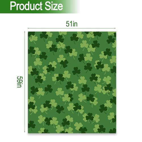 Treory St Patrick's Day Gifts Fleece Blanket: Fluffy Green Shamrock Decorative Plush Blanket, Soft Warm Throw Blanket, Irish Day Lightweight Cozy Festive Home Decor Decorations for Couch Sofa Bed, 50"x 60" - Image 2