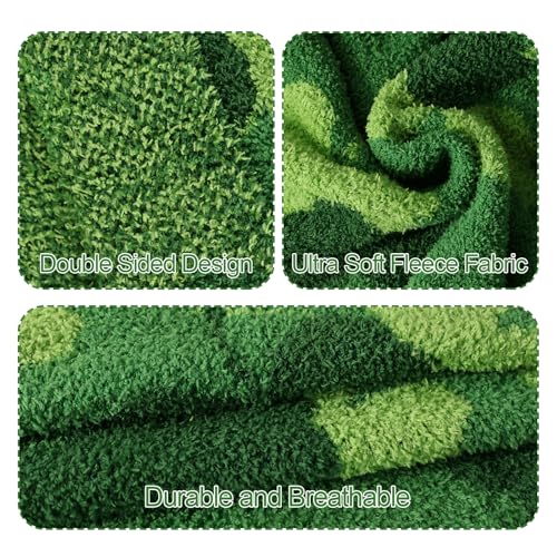 Treory St Patrick's Day Gifts Fleece Blanket: Fluffy Green Shamrock Decorative Plush Blanket, Soft Warm Throw Blanket, Irish Day Lightweight Cozy Festive Home Decor Decorations for Couch Sofa Bed, 50"x 60" - Image 3