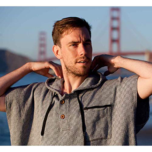 Open Road Goods Surf Poncho - 100 Cotton Adult Hooded Changing Towel | Grey Black Turkish Robe | Surf Change Poncho, Surfers Robe, Wetsuit Changing Robe | Men & Womens Swim Parka - Image 5