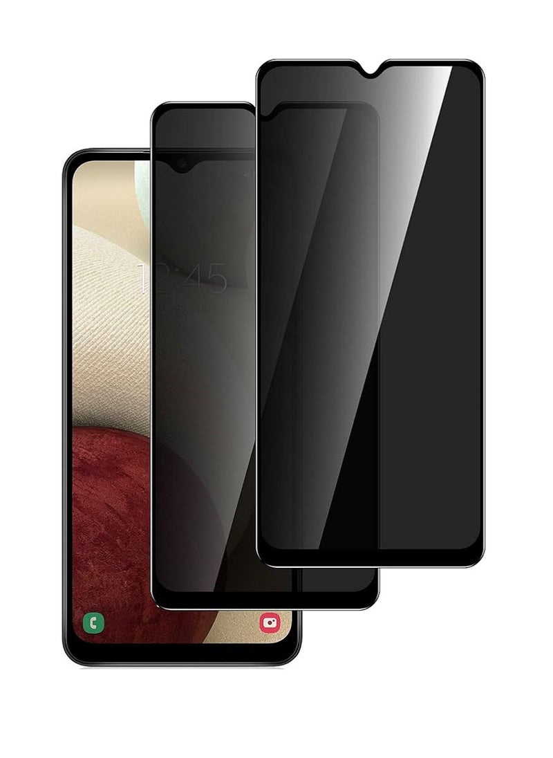 Super 2 Pieces Tempered Glass Screen Protector Anti-Spy Privacy Designed For Samsung Galaxy A12 Full Screen Coverage And Bubble Free - Image 1