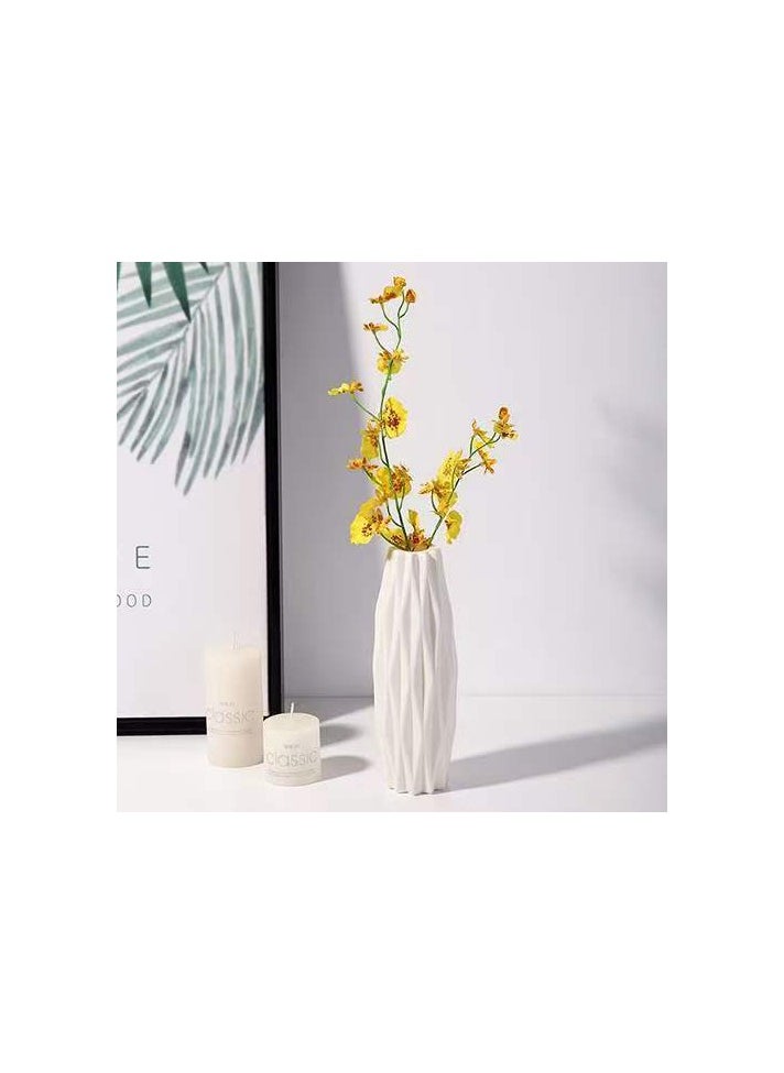 ماركة غير محددة Plastic Vases, Home Decoration, 2 Piece Imitation Ceramic Flower Pot, Nordic Dried Flower Vases, Lightweight and Easy to Carry Perfect for Office  - Image 5