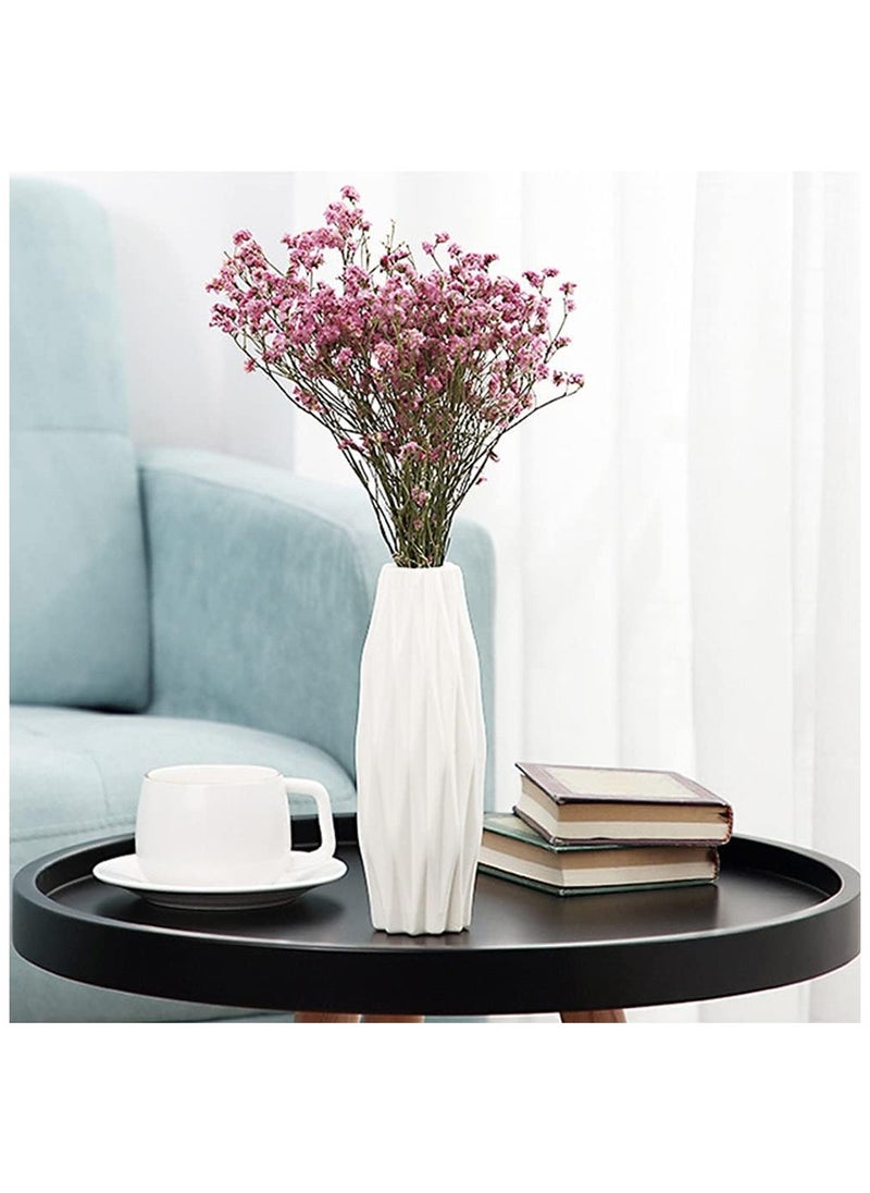 ماركة غير محددة Plastic Vases, Home Decoration, 2 Piece Imitation Ceramic Flower Pot, Nordic Dried Flower Vases, Lightweight and Easy to Carry Perfect for Office  - Image 4
