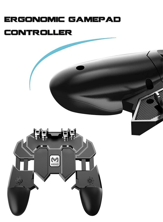 SUNDAREE وحدة تحكم ألعاب للهواتف المحمولة، وحدة تحكم مطورة للهواتف مزودة بخاصية الضغط بستة أصابع، حساسة لإطلاق النار والتصويب، متوافقة مع أجهزة أندرويد وiOS للعبة PUBG - Image 3