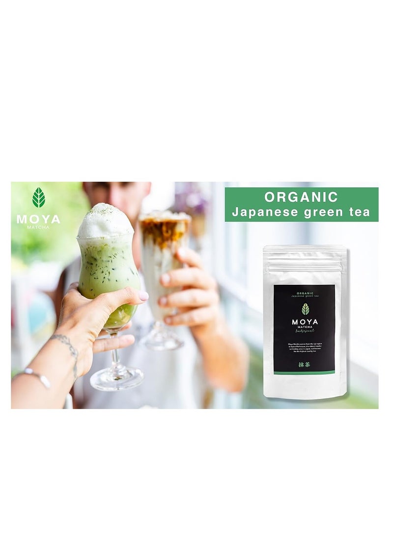 MOYA - Organic Matcha Powder, Authentic Japanese Green Tea, 1st Harvest from Uji, Kyoto, Japan, Herbal Tea, Matcha Tea, 50g. Recommended serving is 1g to 1.5g - Image 1