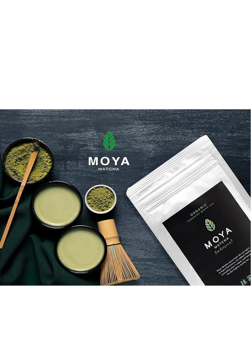 MOYA - Organic Matcha Powder, Authentic Japanese Green Tea, 1st Harvest from Uji, Kyoto, Japan, Herbal Tea, Matcha Tea, 50g. Recommended serving is 1g to 1.5g - Image 1