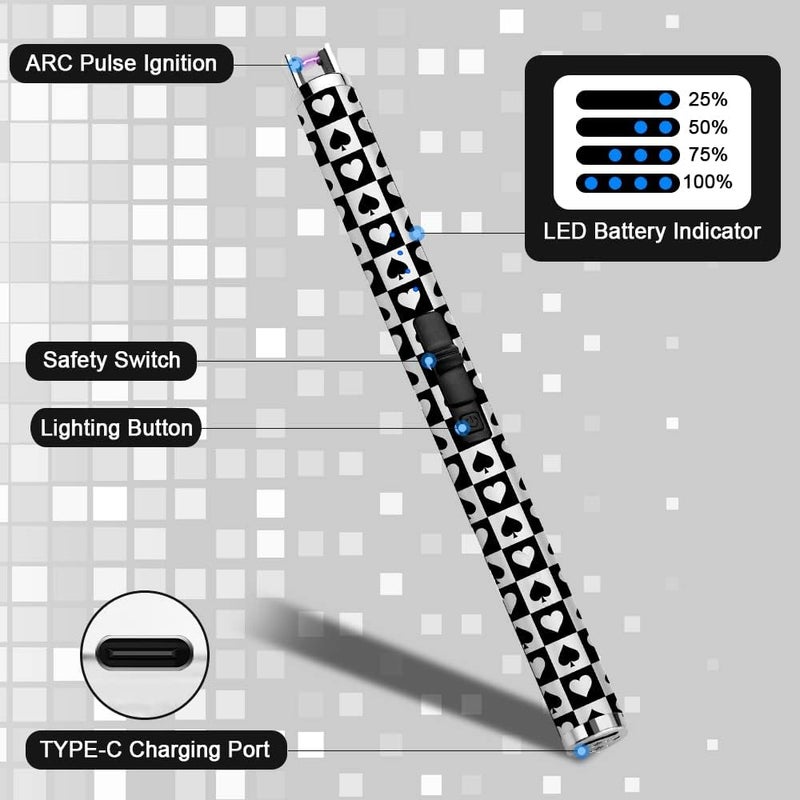 SUPRUS Electric Candle Lighter USB Type C Rechargeable Lighter with Upgraded LED Battery Display Safety Switch Flameless Plasma Windproof for Candle Cooking BBQs Fireworks (Ace) - Image 3