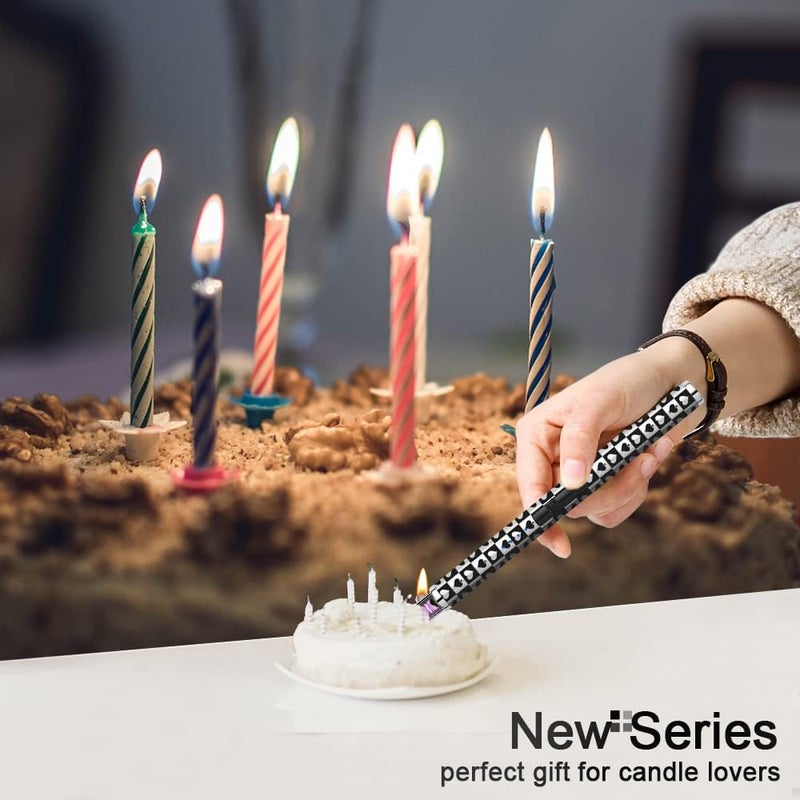 SUPRUS Electric Candle Lighter USB Type C Rechargeable Lighter with Upgraded LED Battery Display Safety Switch Flameless Plasma Windproof for Candle Cooking BBQs Fireworks (Ace) - Image 2