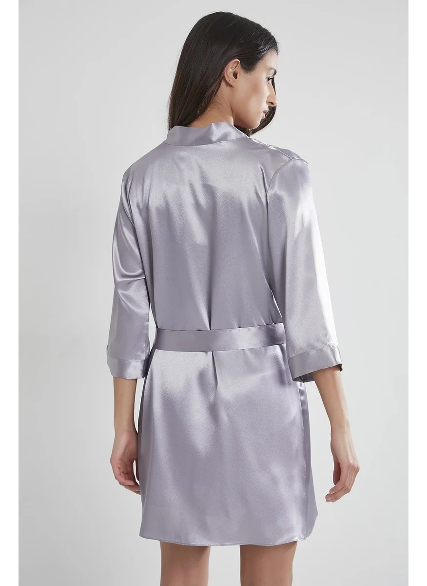 بيير كاردان 1010 Women's Satin Dressing Gown - Royal