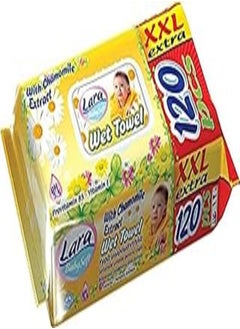lara Lara Baby Soft Wet Wipes with Chamomile Extract - 120 Pieces - 2725511315181 
