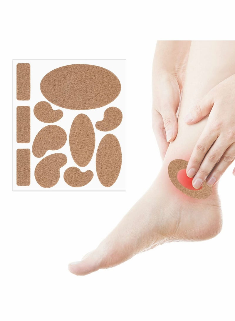 SYOSI Moleskin for Feet, Moleskin Tape Flannel Adhesive Pads Heel Stickers Blister Prevention Pads Anti - wear Heel Pads for Feet Fabric Padding, 11 Shapes (220 Pieces) - Image 1