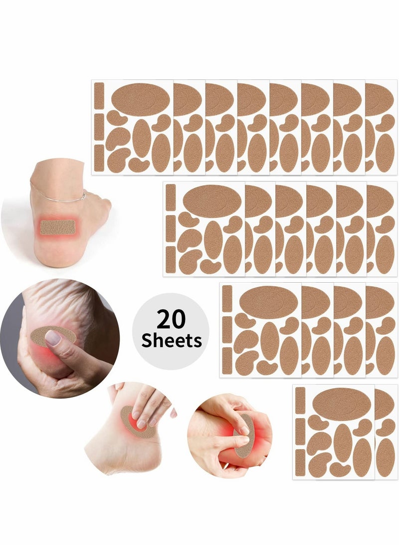 SYOSI Moleskin for Feet, Moleskin Tape Flannel Adhesive Pads Heel Stickers Blister Prevention Pads Anti - wear Heel Pads for Feet Fabric Padding, 11 Shapes (220 Pieces) - Image 3