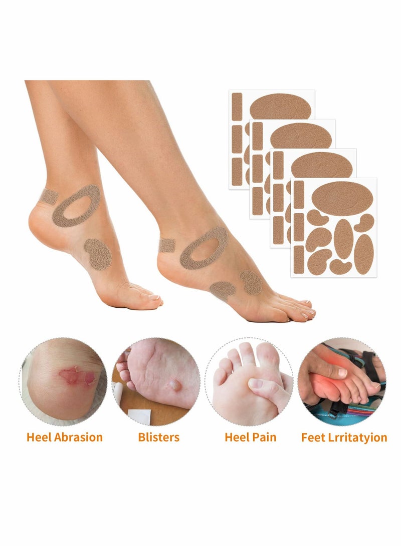 SYOSI Moleskin for Feet, Moleskin Tape Flannel Adhesive Pads Heel Stickers Blister Prevention Pads Anti - wear Heel Pads for Feet Fabric Padding, 11 Shapes (220 Pieces) - Image 4