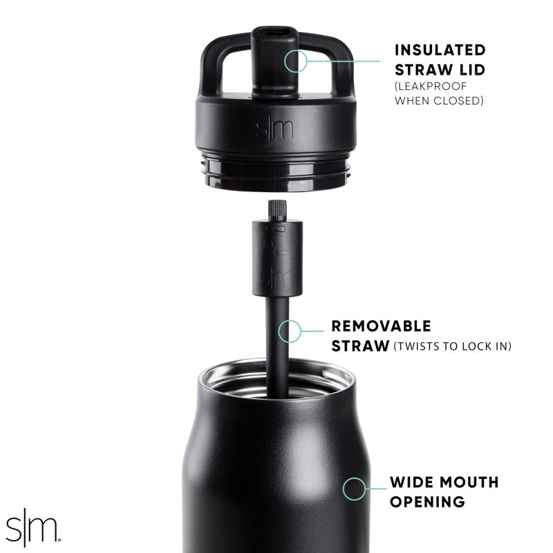 Simple Modern Water Bottle with Straw lid | Insulated Stainless Steel Thermos | Reusable Travel Water Bottles for Gym & Sports | Leak Proof & BPA Free | 34oz, Almond Birch - Image 2