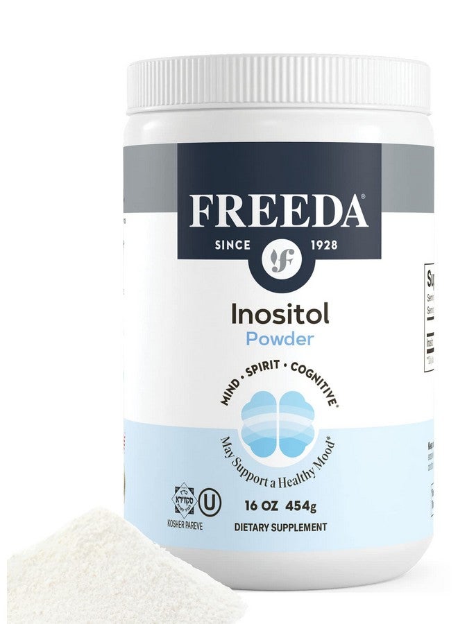 FREEDA Pure Inositol Powder - Myo-Inositol for Mood & Hormone Balance, Kosher, Vegan, Gluten-Free, No Additives, Easy-to-Mix (16 oz, 500 Servings) - Supports PCOS & Fertility - Image 1