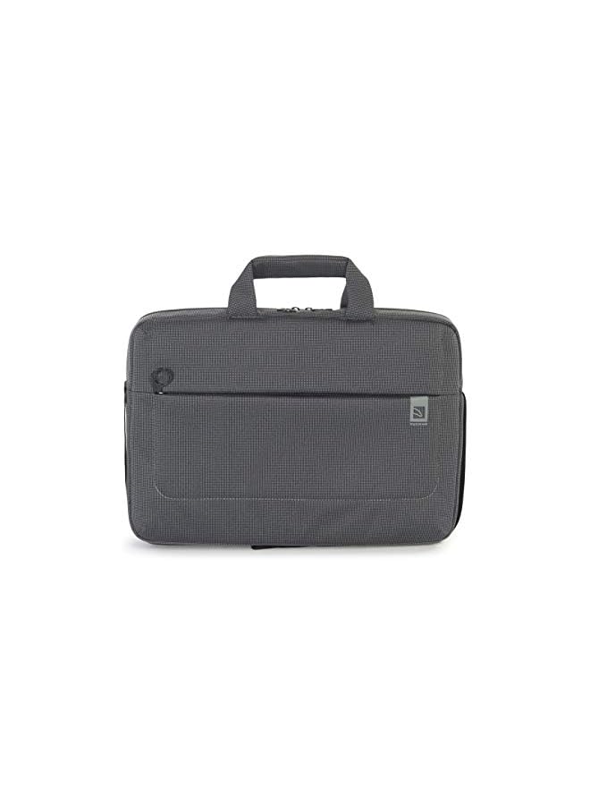 Tucano حقيبة لابتوب متعددة الجيوب بحجم 13-14 بوصة بسعة كبيرة حقيبة كتف لملحقات إلكترونية | حقيبة حمل سوداء/رمادية - Image 2
