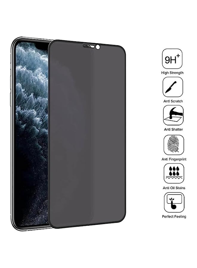HuHa Tempered Glass Screen Protector Compatible For iPhone X/XS Anti-peeping Plasma Oil Coated High Aluminum Wear-resistant Tempered Glass Film - Image 3