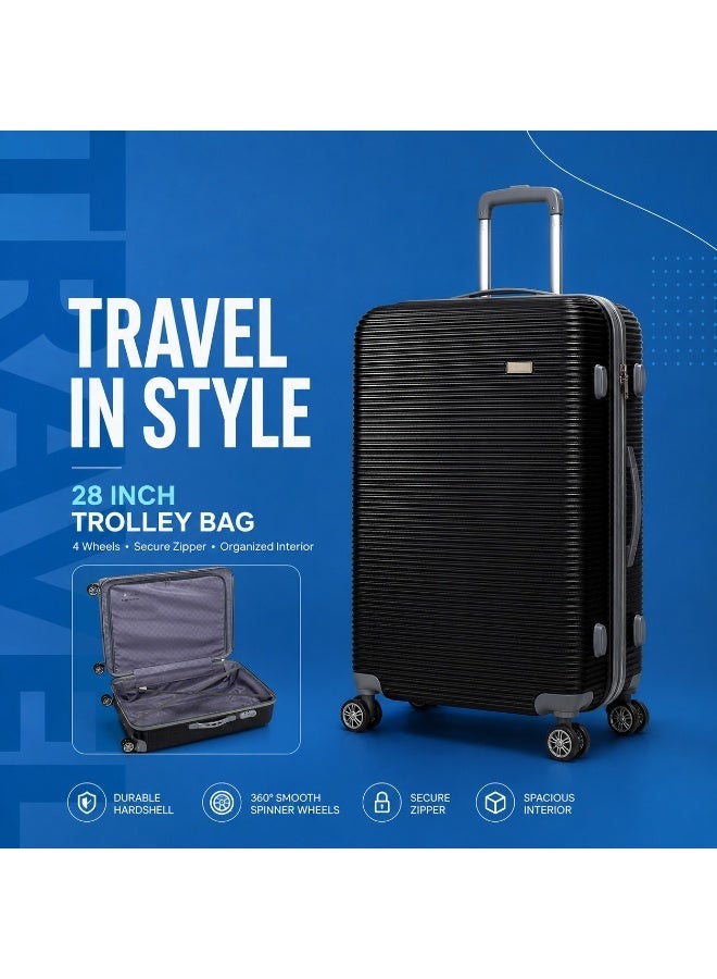 Large Luggage Trolley Suitcase with 4 Spinner Wheels, Secure Lock, Spacious Interior and Durable Design for Travel and Long Trips - Image 3