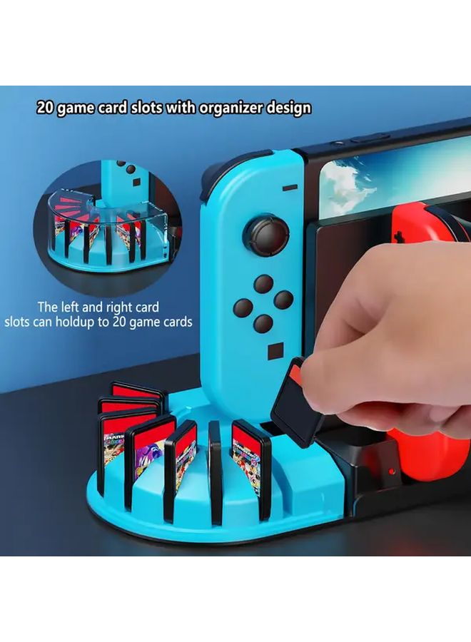 White Charging Dock Stand With 20 Game Card Storage Compatible For Switch - Image 5
