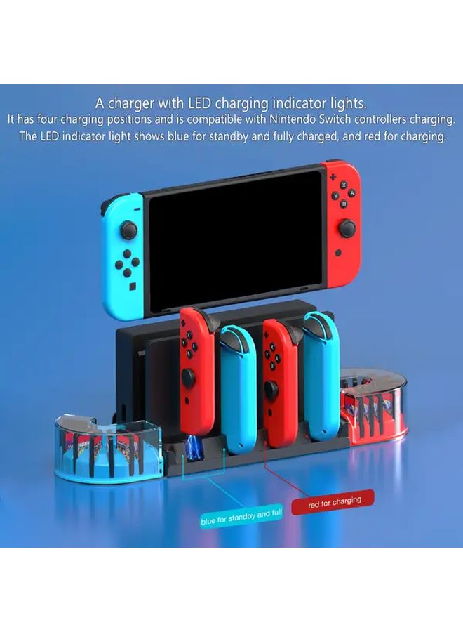 White Charging Dock Stand With 20 Game Card Storage Compatible For Switch - Image 4