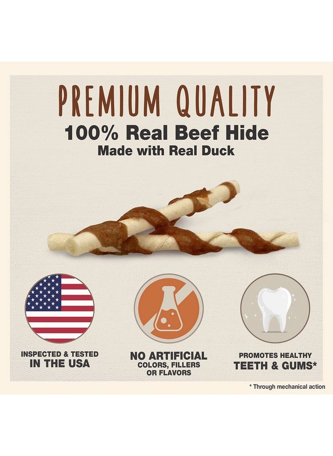 Cadet Gourmet Beef Hide Twist Chew Sticks, Long Lasting & Natural Chew Treats For Dogs, Inspected & Tested In Usa, Duck Flavor (50 Count)  - Image 2