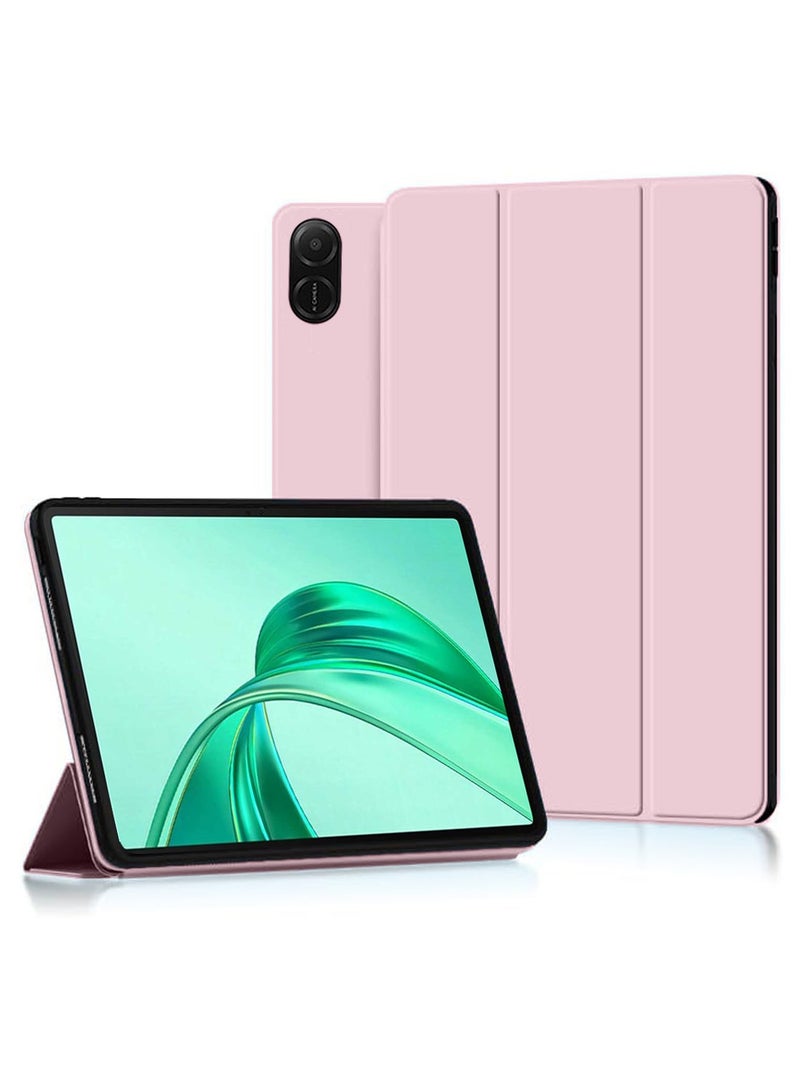 Techie غطاء خلفي ذكي قابل للطي ثلاثي مع وظيفة الاستيقاظ/النوم التلقائي لجهاز Honor Pad X8a 11 بوصة 2024 - وردي فاتح - Image 1