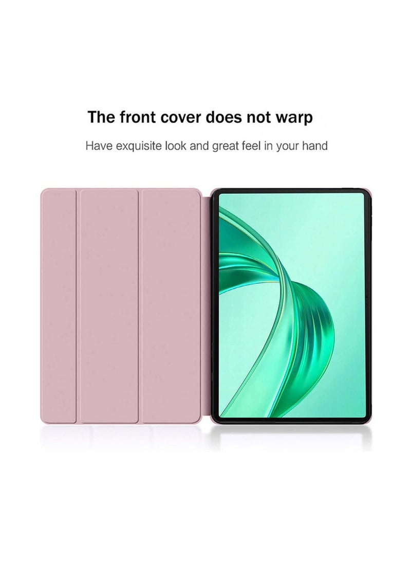 Techie غطاء خلفي ذكي قابل للطي ثلاثي مع وظيفة الاستيقاظ/النوم التلقائي لجهاز Honor Pad X8a 11 بوصة 2024 - وردي فاتح - Image 3