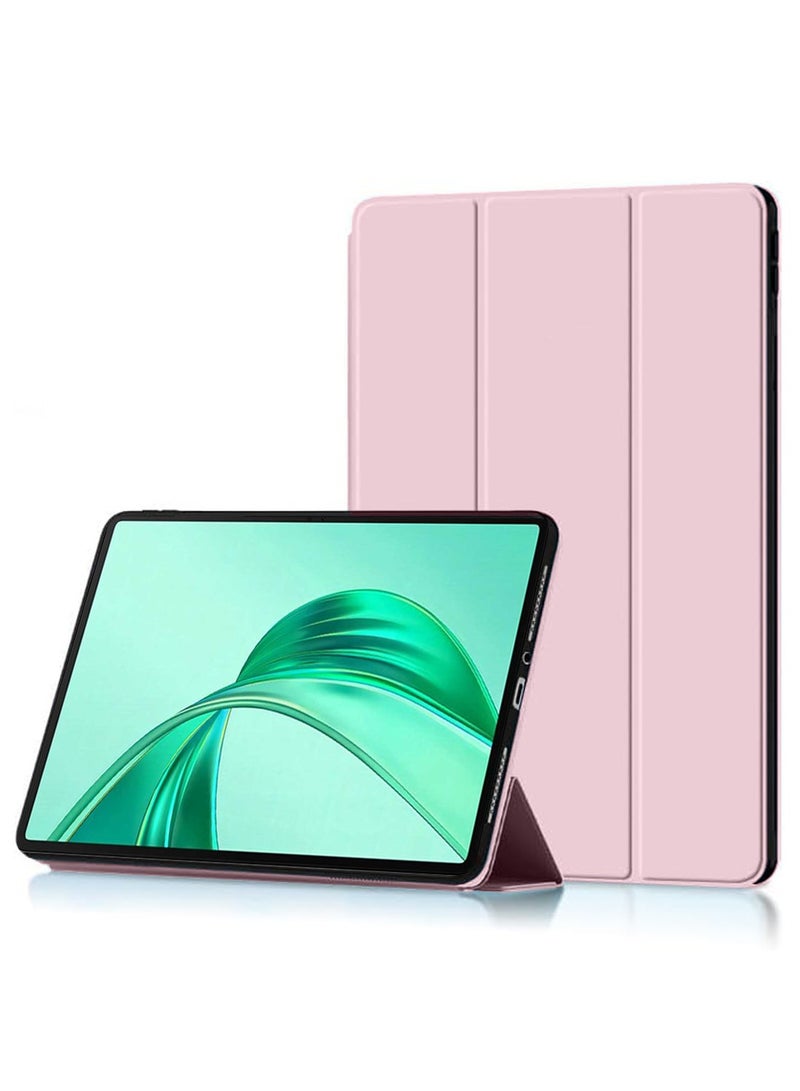 Techie غطاء خلفي ذكي قابل للطي ثلاثي مع وظيفة الاستيقاظ/النوم التلقائي لجهاز Honor Pad X8a 11 بوصة 2024 - وردي فاتح - Image 4
