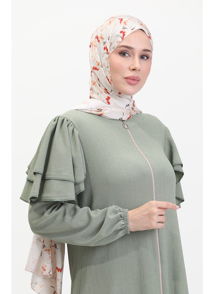 Frilled Sleeve Abaya 1050-05 Almond Green - pzsku/ZB3D0A143CC6773291056Z/45/_/1738786577/dd50e313-d917-417d-bfe4-a74ca4ebf267