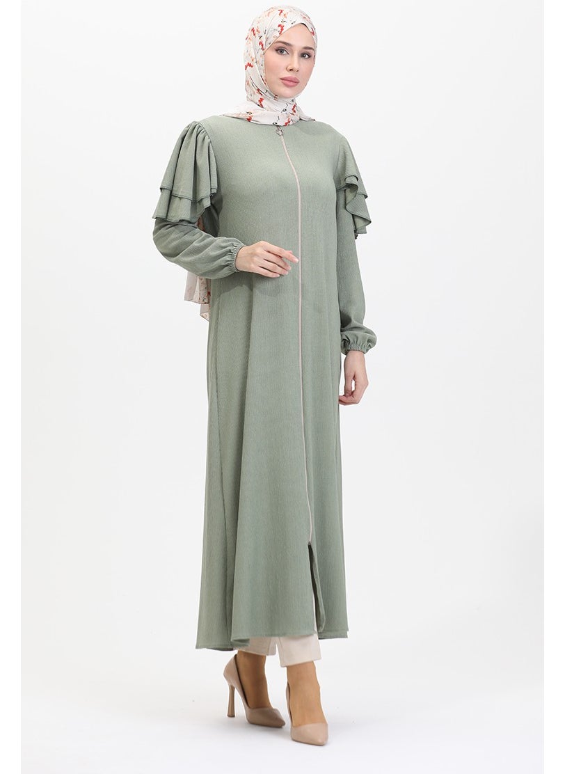 Frilled Sleeve Abaya 1050-05 Almond Green - pzsku/ZB3D0A143CC6773291056Z/45/_/1738786597/cce260bd-b92d-4ed9-a806-7474ca0ec20c