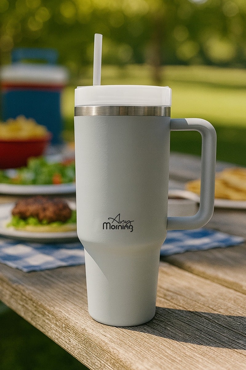 Any Morning Vacuum Insulated Mug 1200ml, Large Coffee Mug, Double-Layer Stainless Steel Cup, Keep Beverages 9 Hours Hot and 12 Hours Cold, Leakproof Lid, Fits Car Cup Holder, Stylish Thermos Mug - Image 5