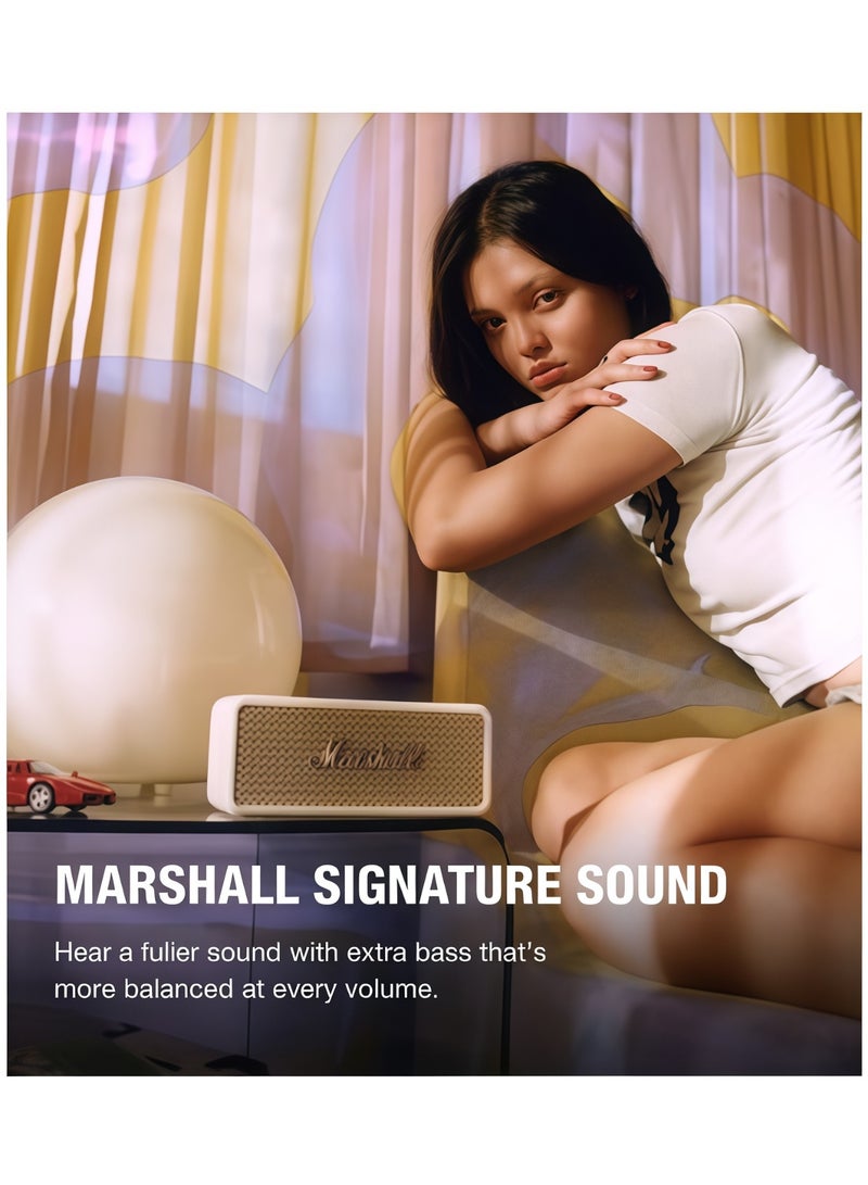 Marshall Emberton  Portable Bluetooth Speaker - Water Resistant Wireless Speaker Portable Speaker- Cream  - Image 5